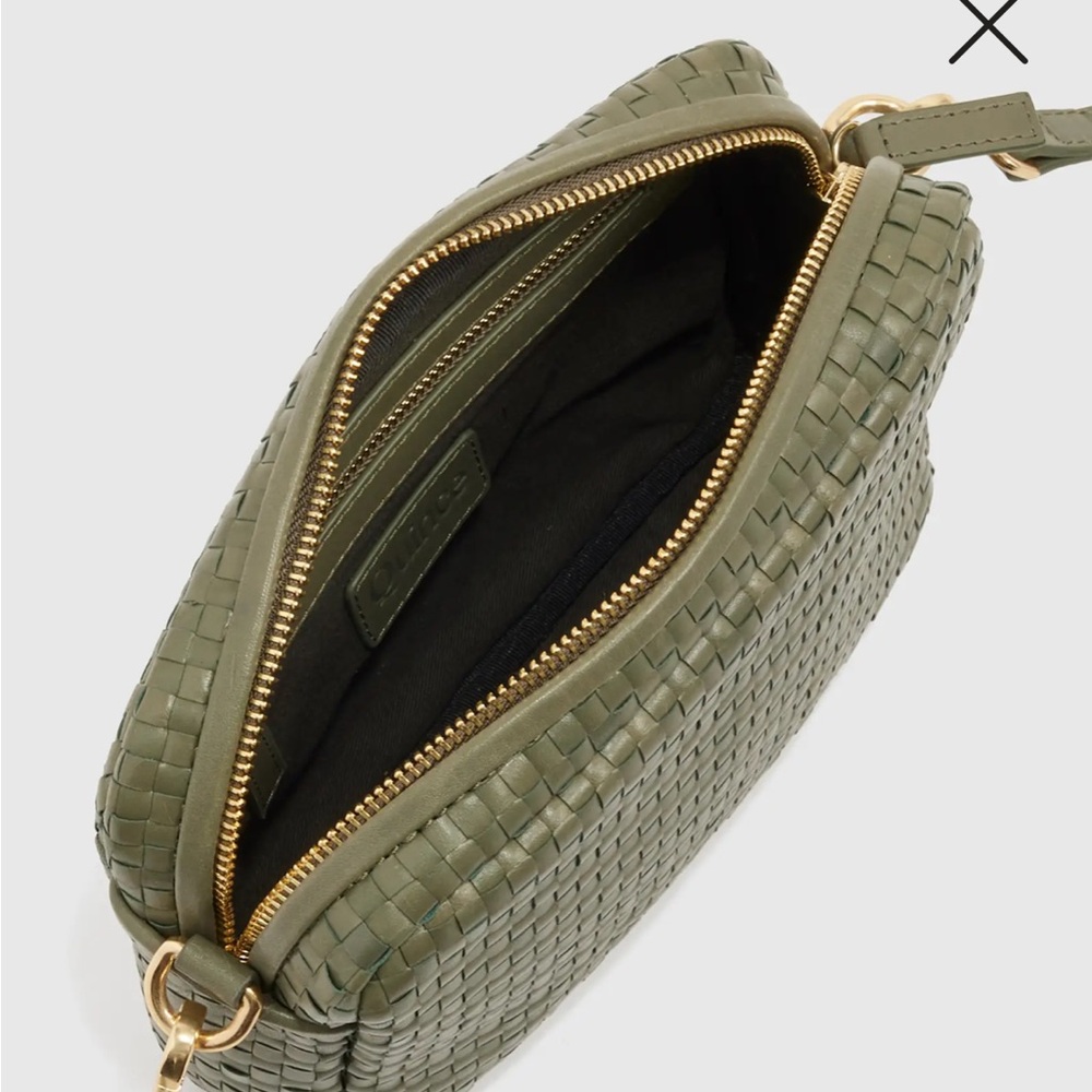 Quince Olive Woven Crossbody Bag
